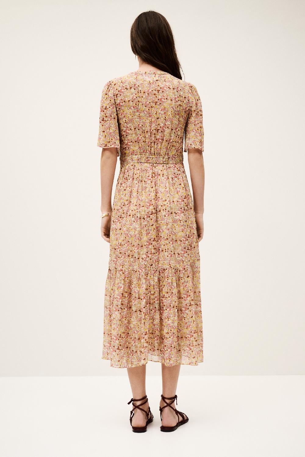 Ba&sh Robe Manches Courtes Lariol Rose