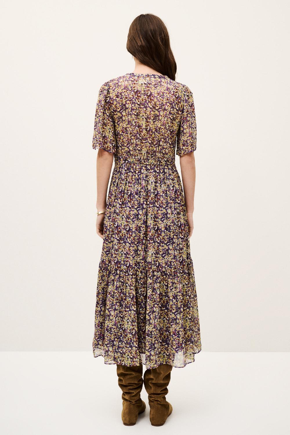 Ba&sh Robe Manches Courtes Lariol Violet