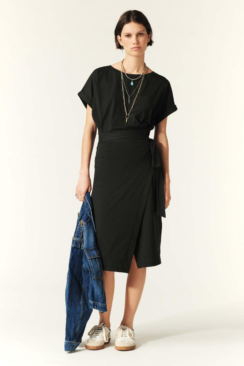 ba&sh Robe Manches Courtes Rainbow Carbone