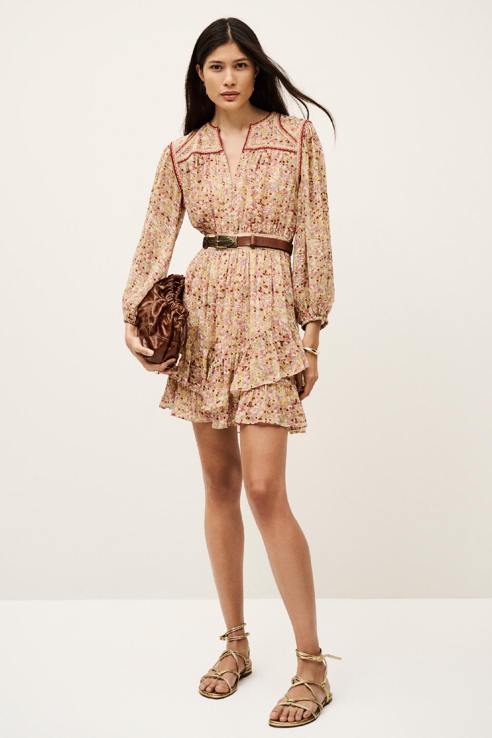 ba&sh Robe Manches Longues Loly Rose