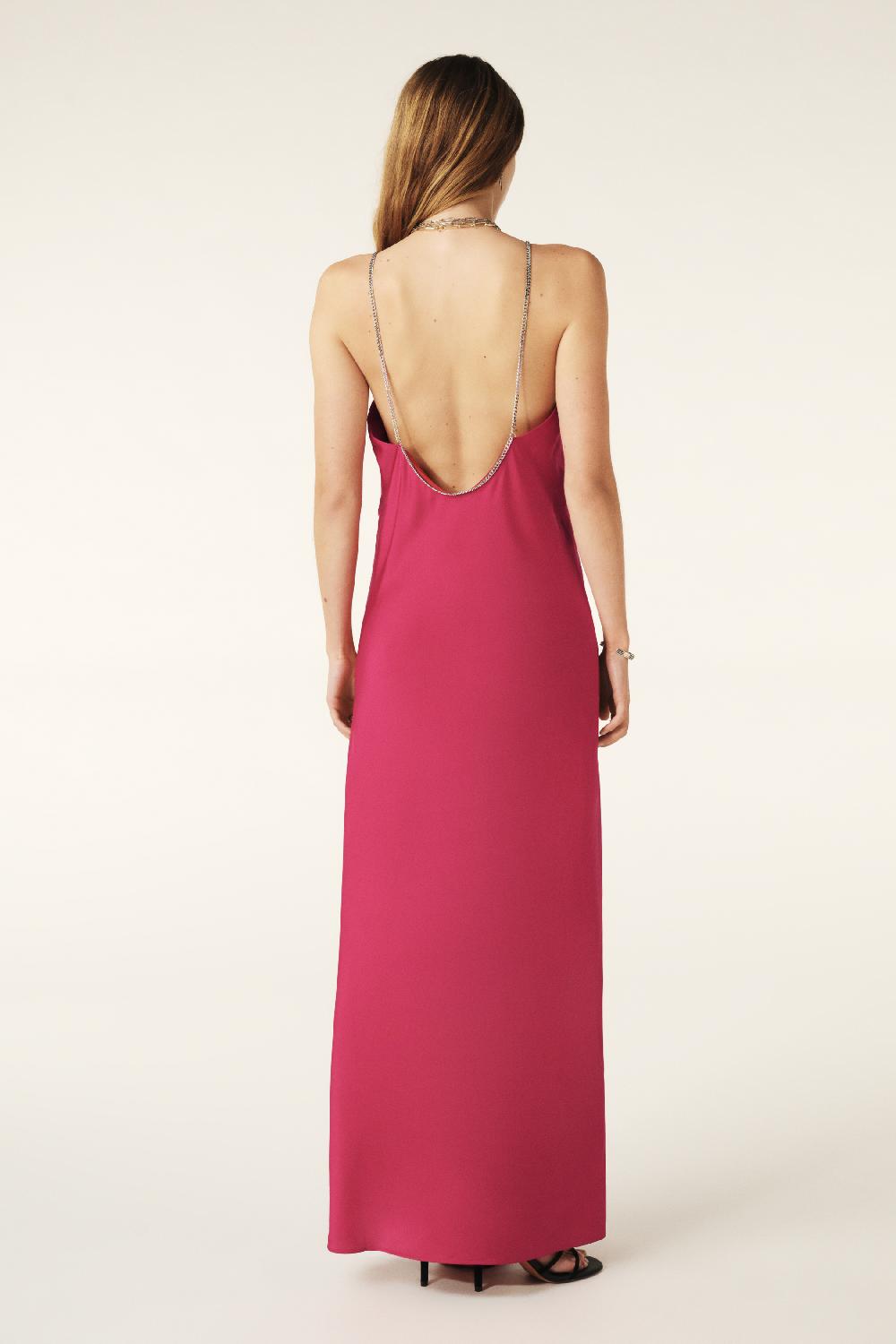 ba&sh Robe Maxi à Bretelles Calix Rouge