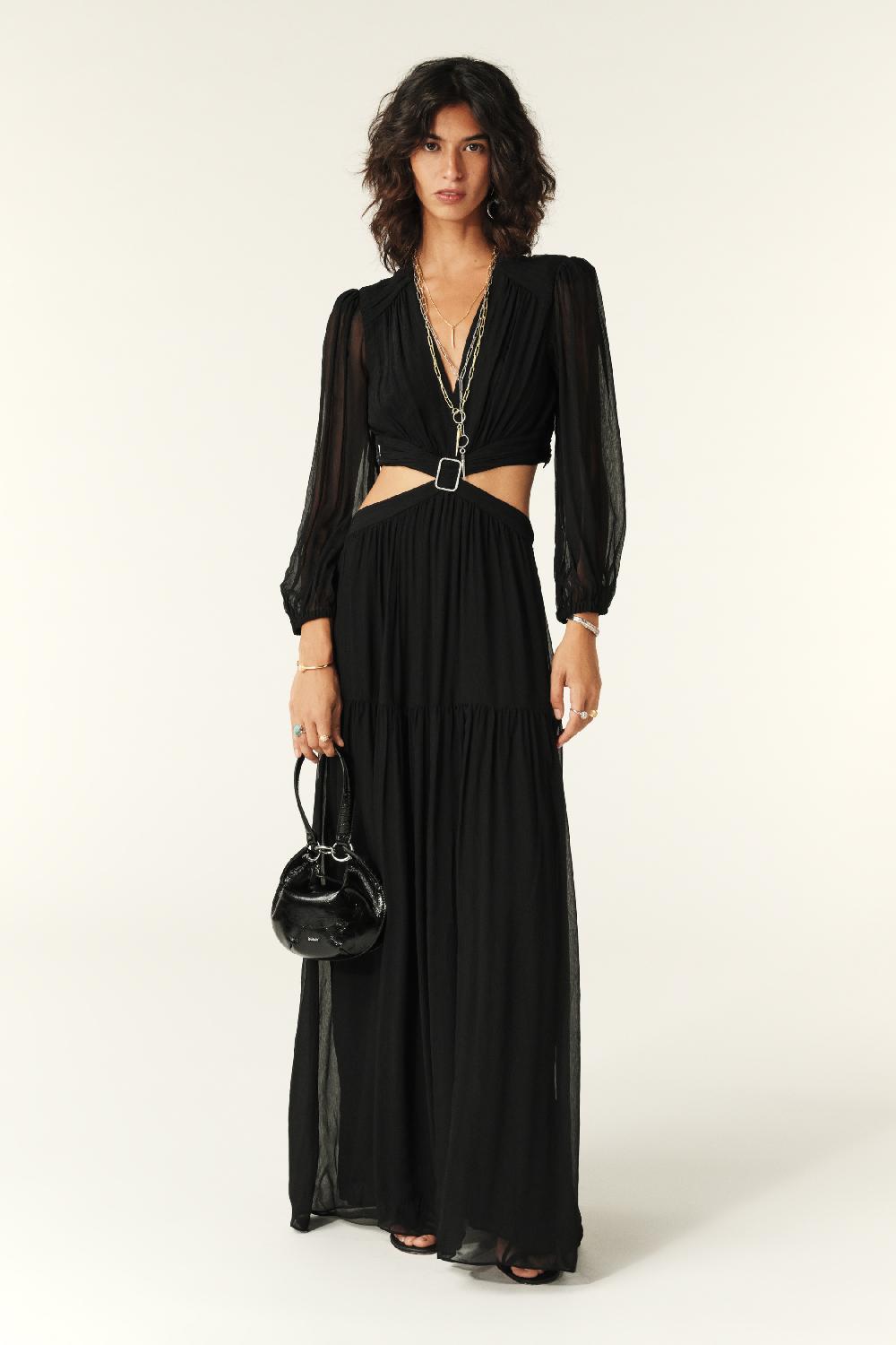 ba&sh Robe Maxi Harry Noir
