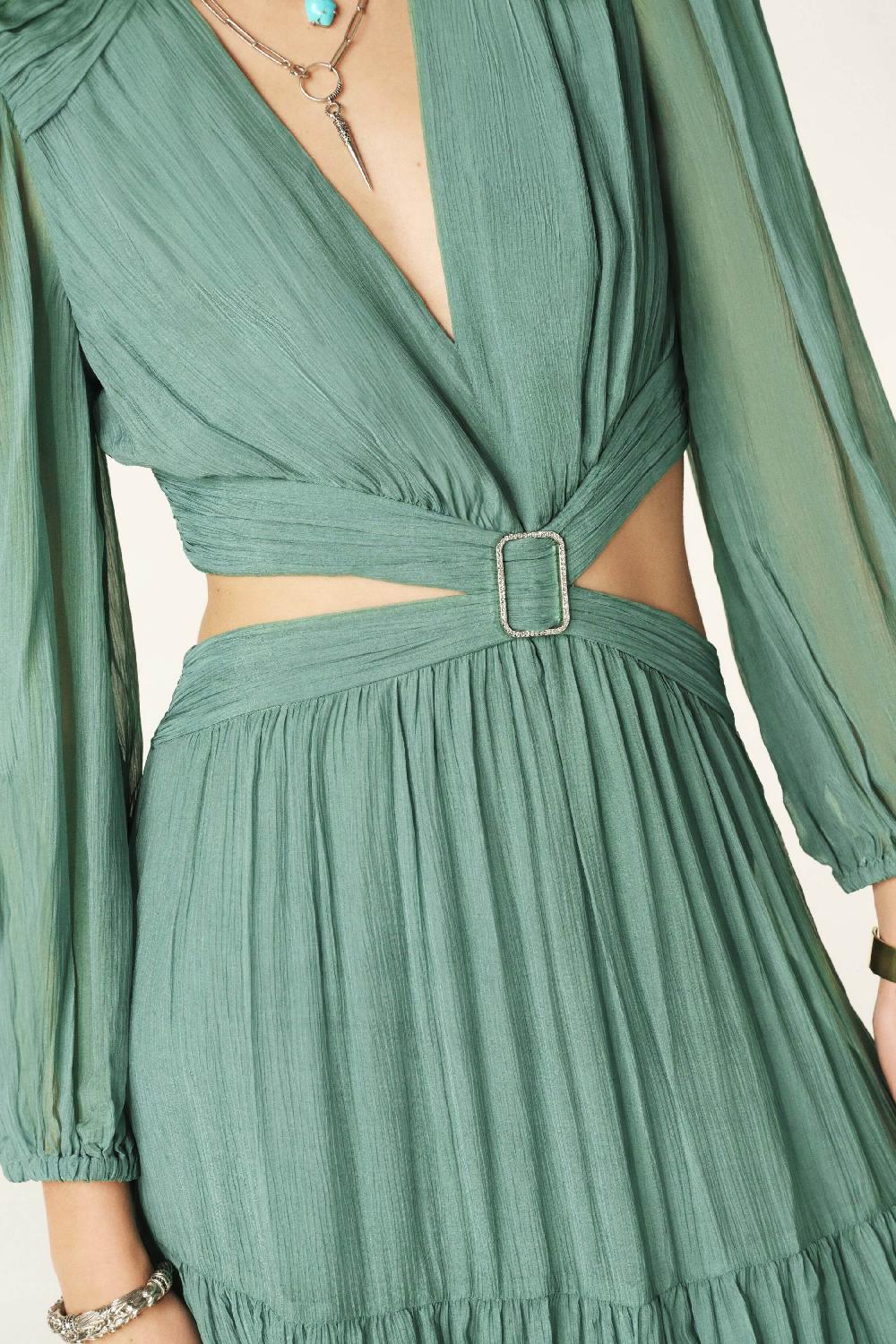 Ba&sh Robe Maxi Harry Vert