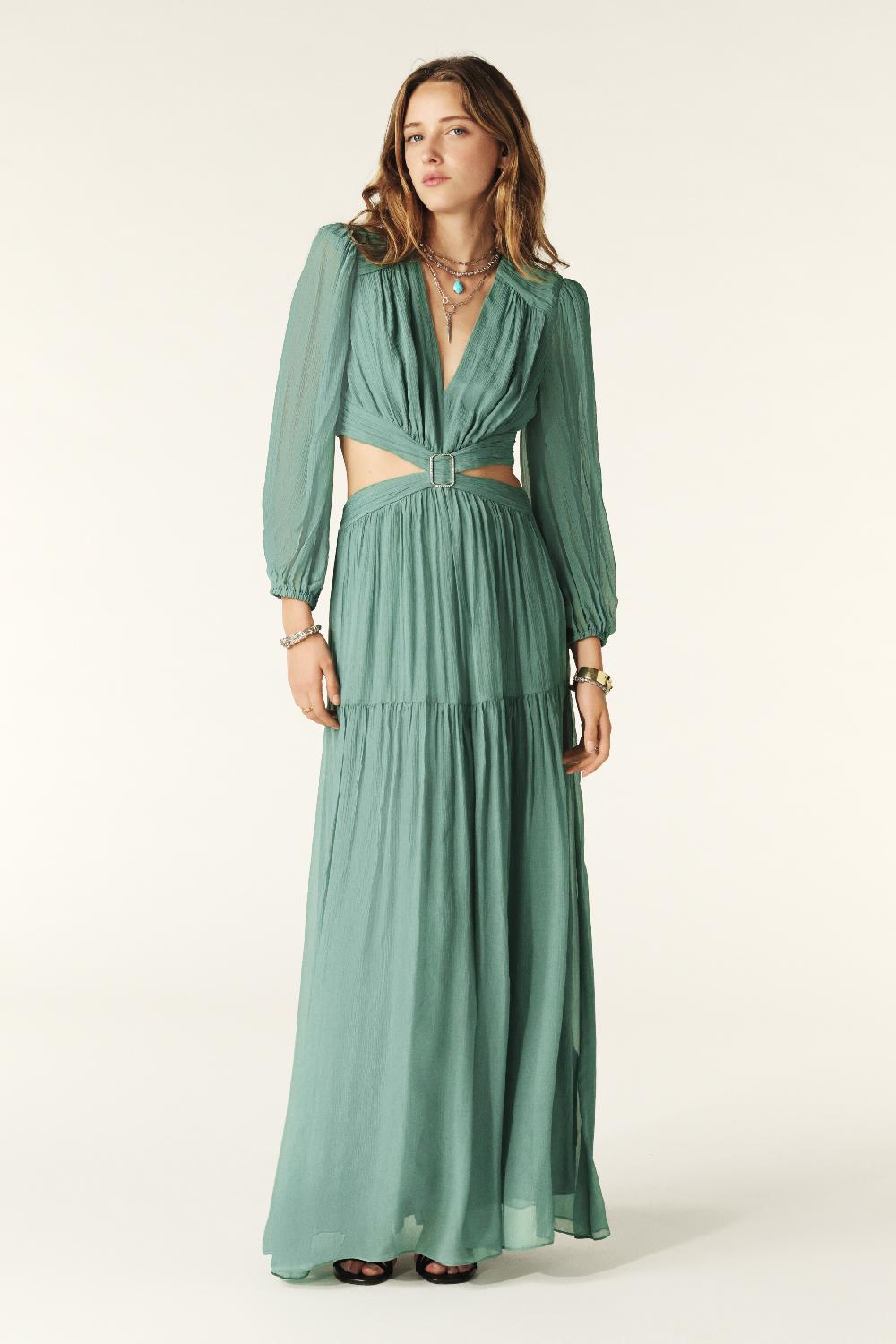 Ba&sh Robe Maxi Harry Vert