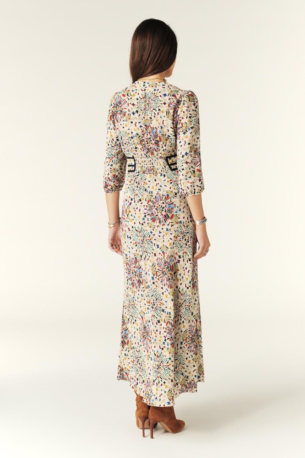 Ba&sh Robe Maxi ImpriméE Fazia Beige