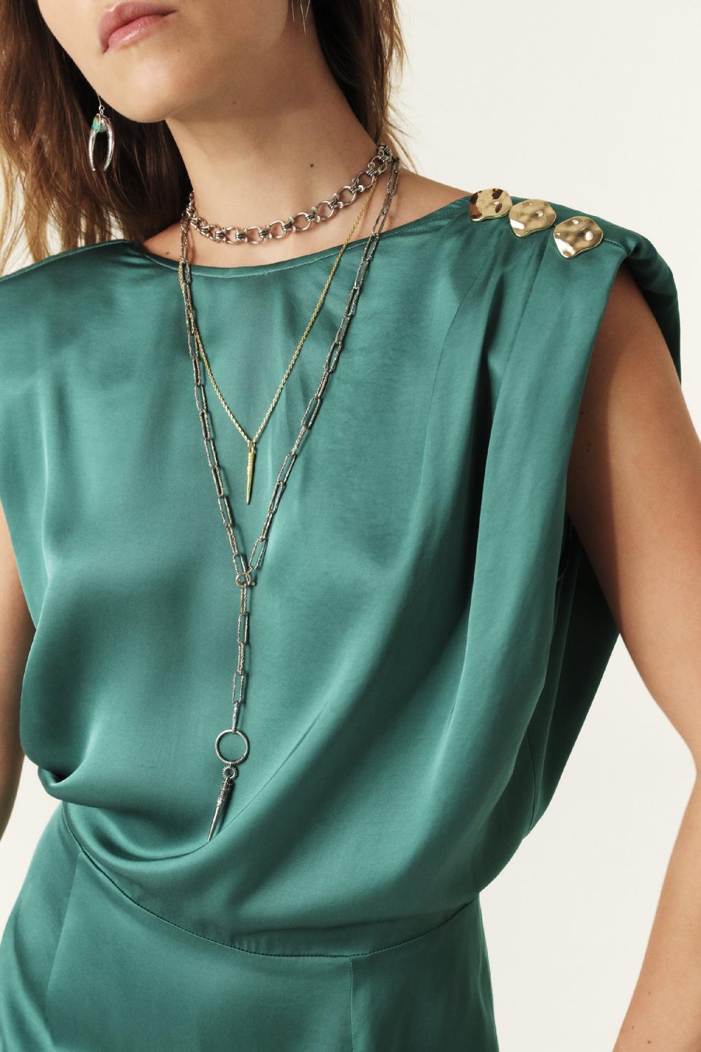 Ba&sh Robe Maxi Jynthia Vert