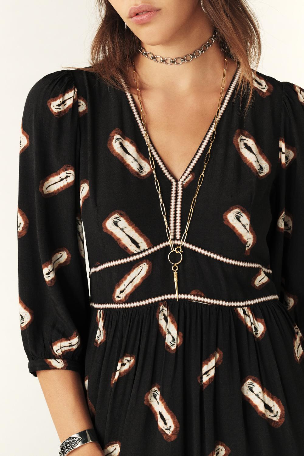 Ba&sh Robe Mi-Longue Cassiopee Noir