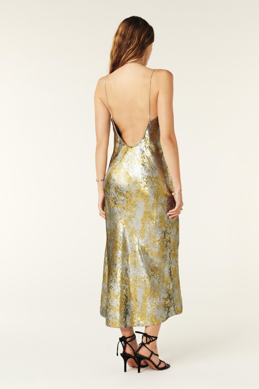 Ba&sh Robe Midi à Bretelles Flavia Dore