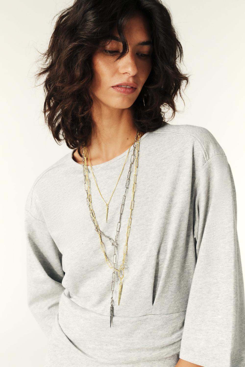 Ba&sh Robe Midi Astoria Gris