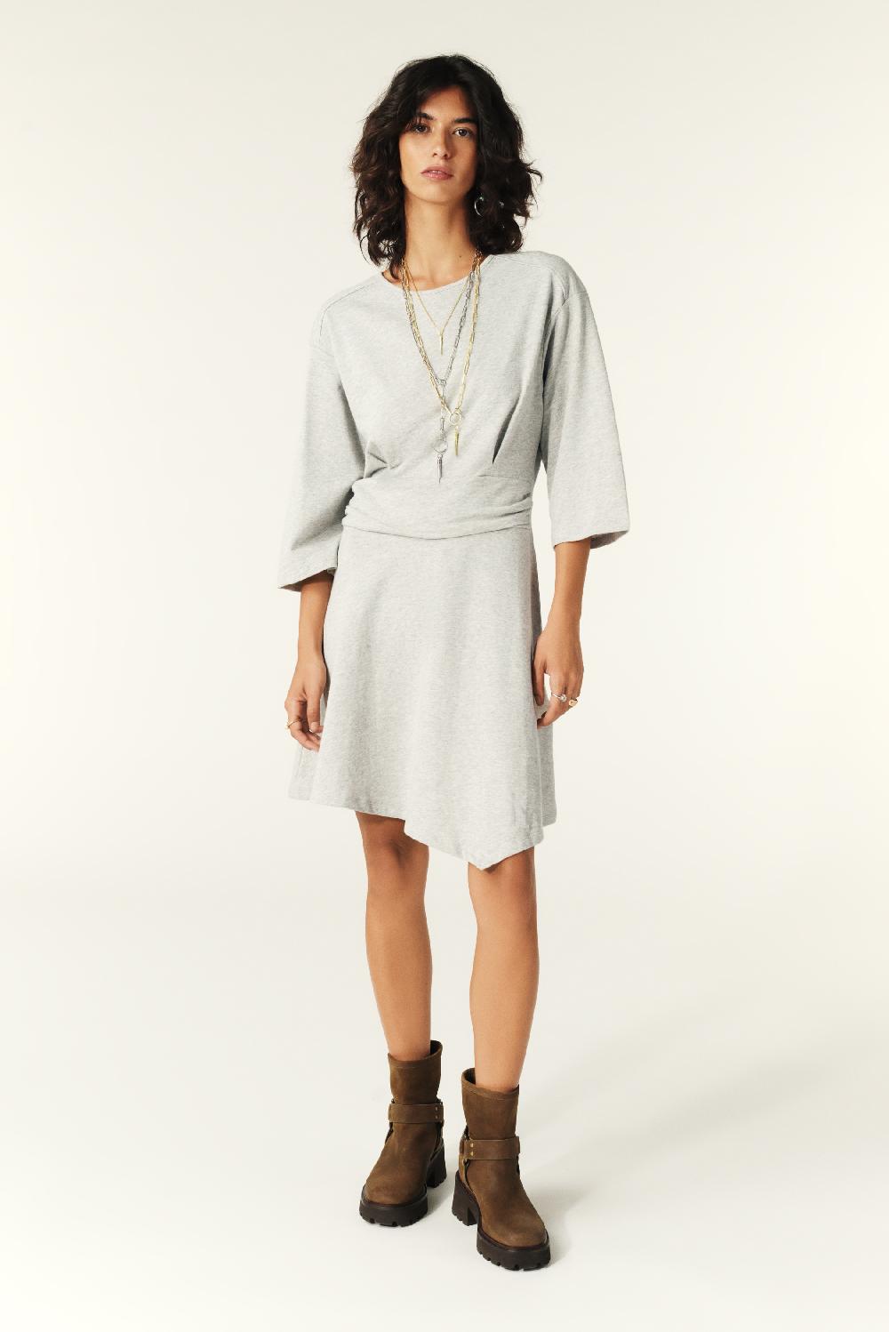 ba&sh Robe Midi Astoria Gris