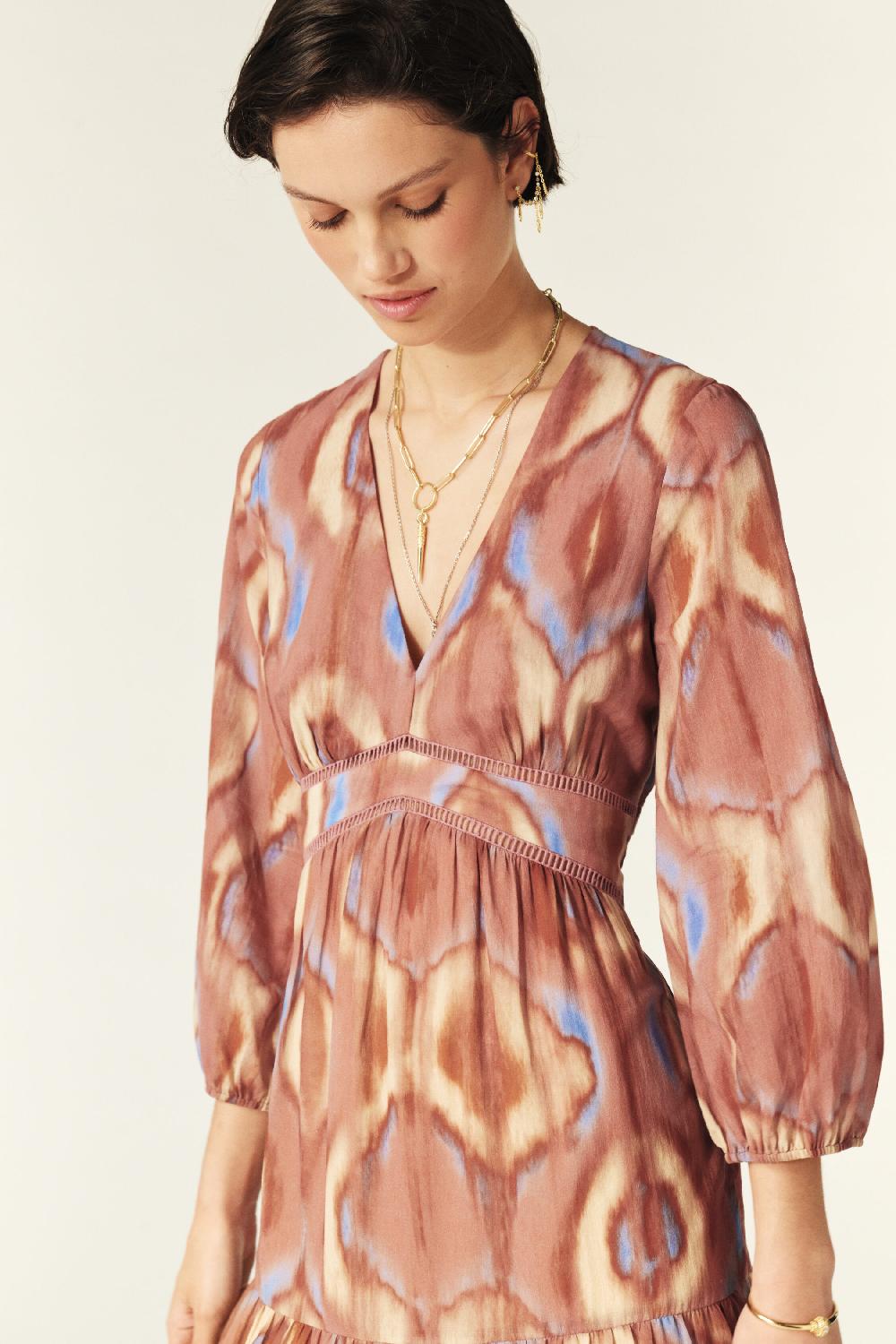 Ba&sh Robe Midi Carela Rose