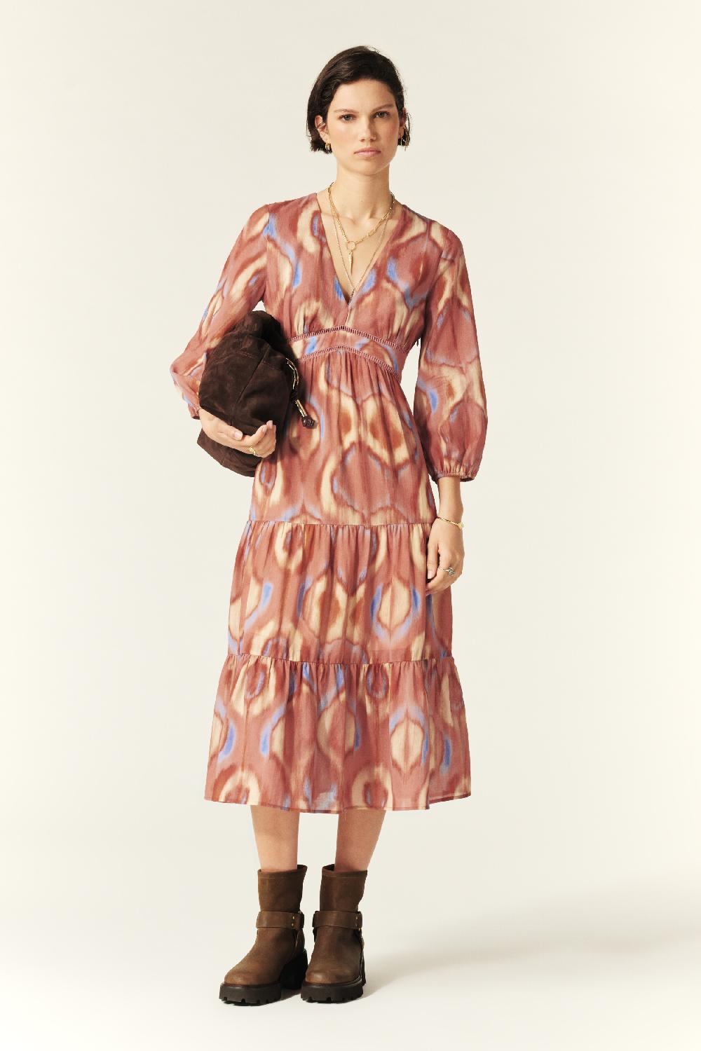 ba&sh Robe Midi Carela Rose