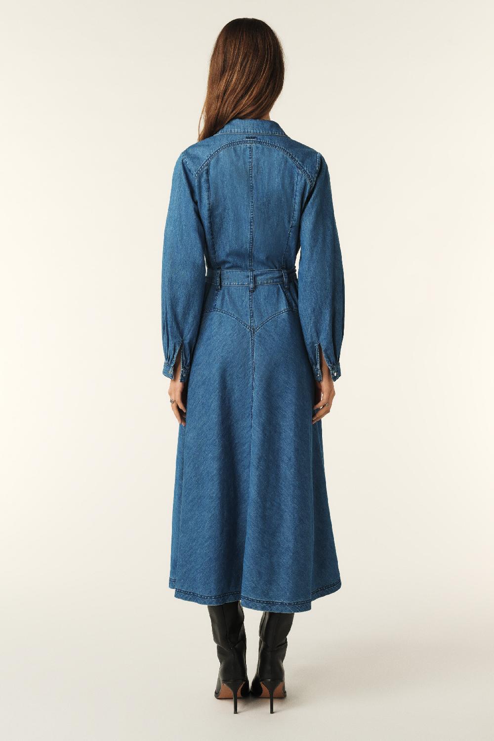 Ba&sh Robe Midi Denim Lola Denim