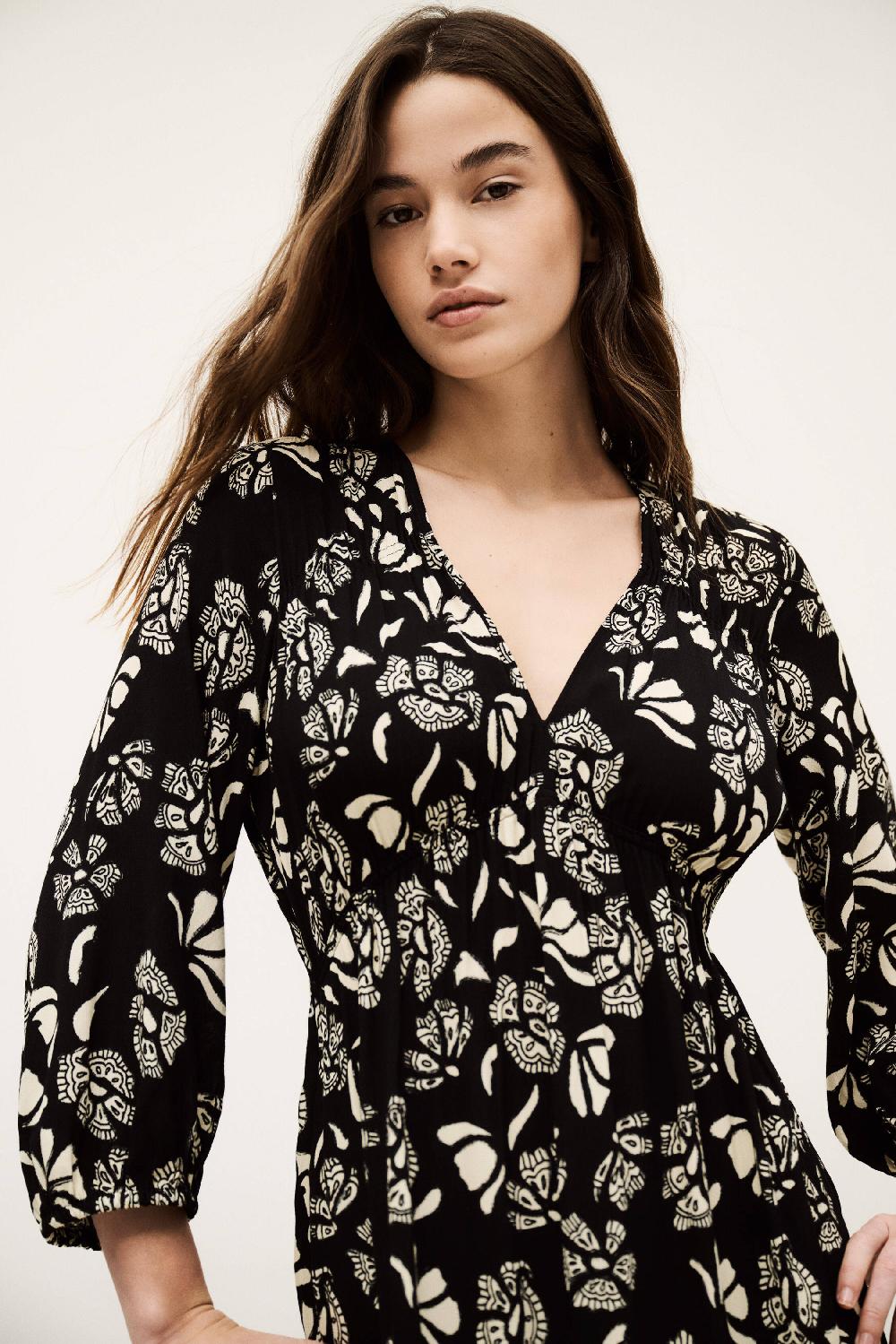 Ba&sh Robe Midi éVaséE Aferae Noir