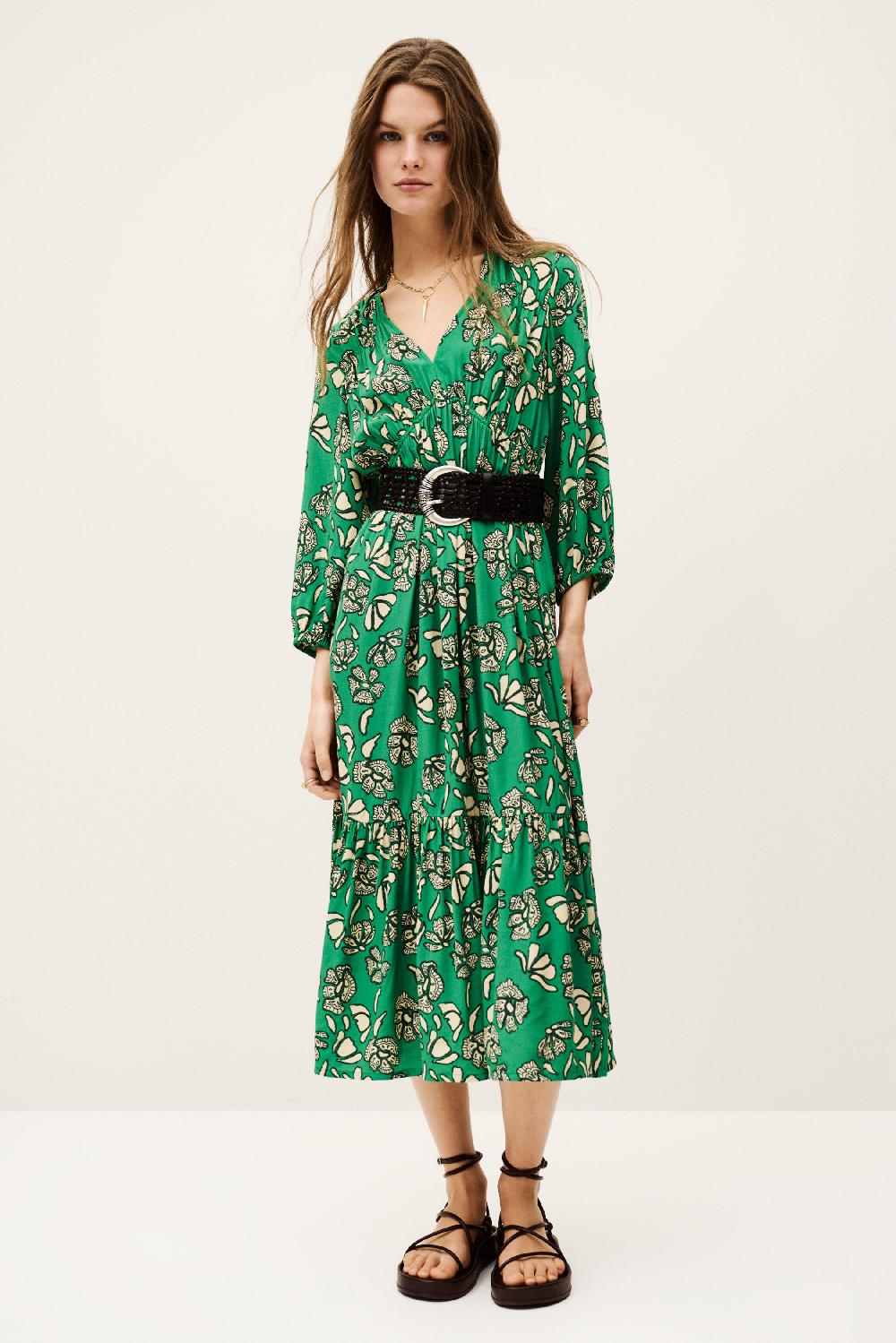ba&sh Robe Midi éVaséE Aferae Vert