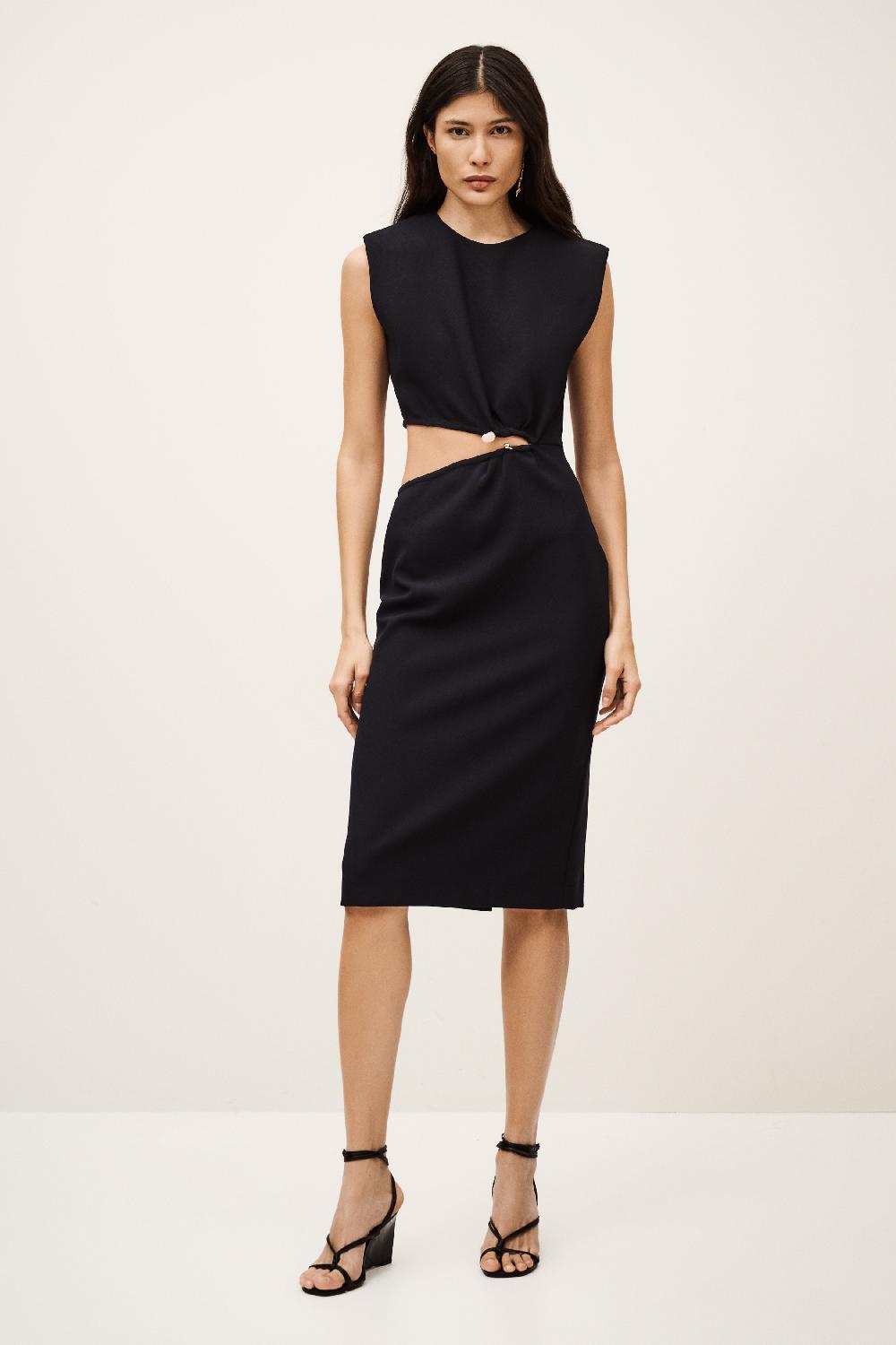 Ba&sh Robe Midi Iris Bleu Nuit