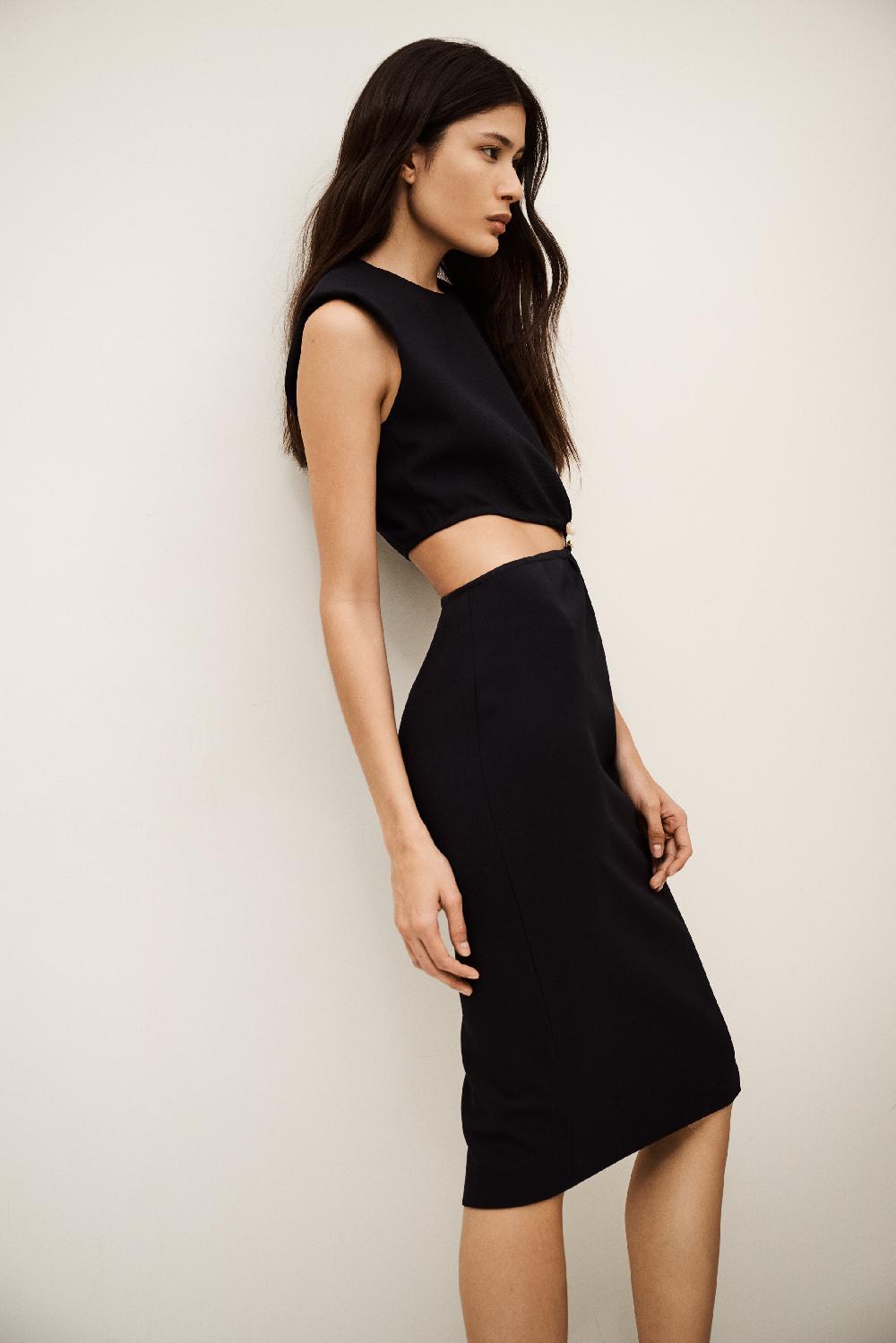 ba&sh Robe Midi Iris Bleu Nuit