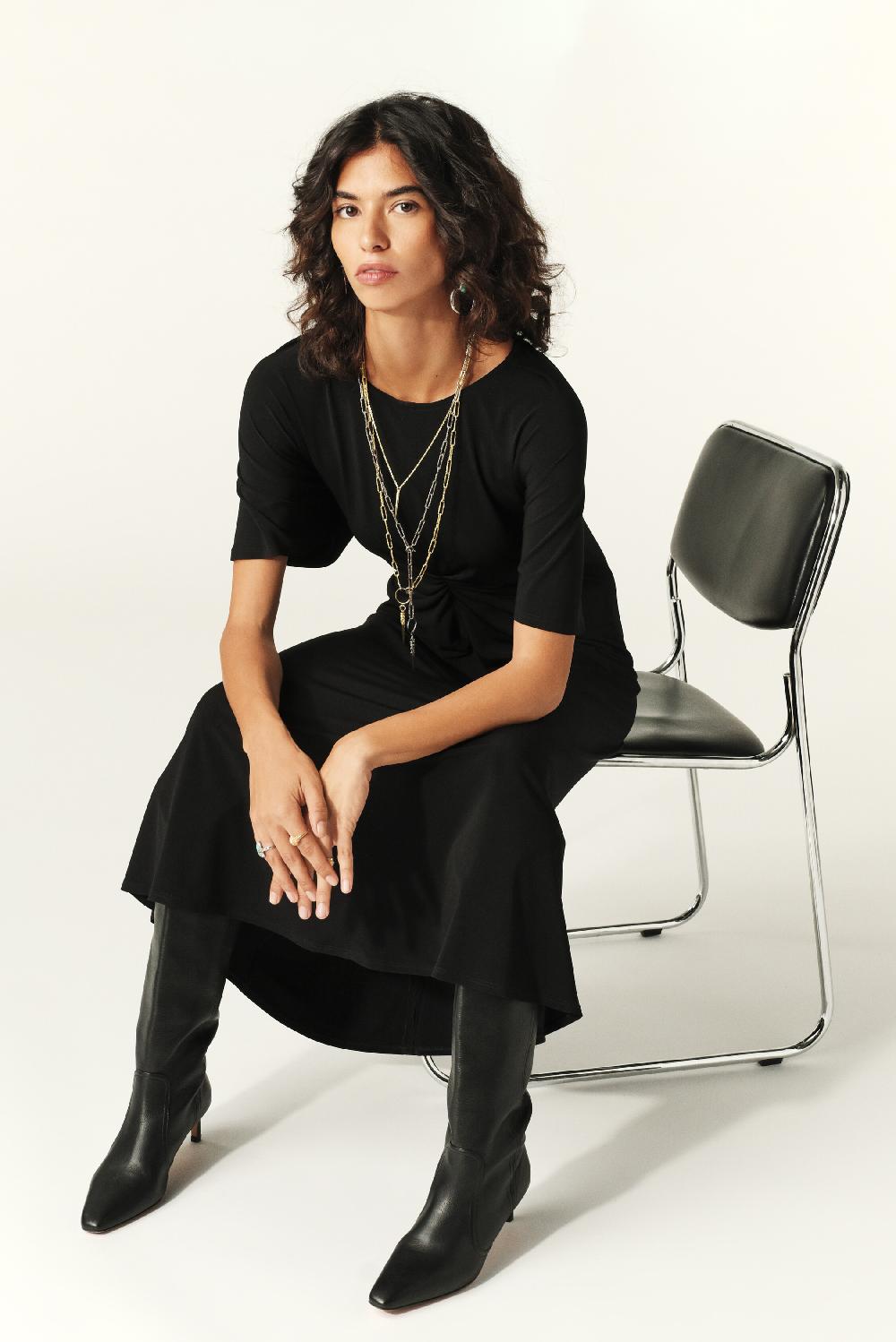 Ba&sh Robe Midi Jolya Noir