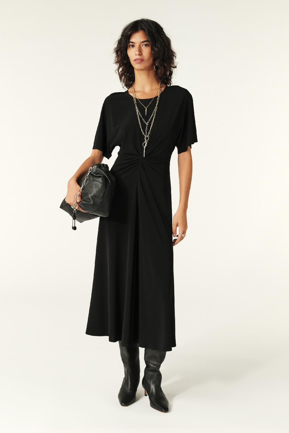 ba&sh Robe Midi Jolya Noir