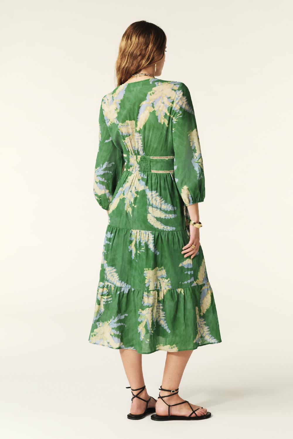 Ba&sh Robe Midi Parela Vert