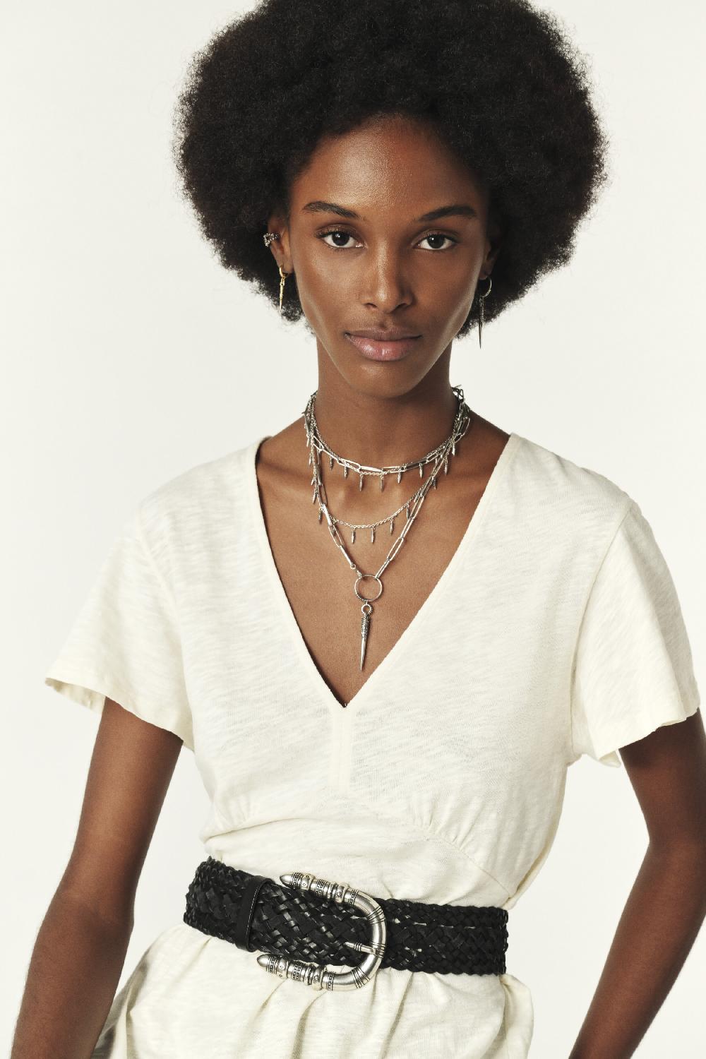 Ba&sh Robe Midi Valma Blanc Ecru
