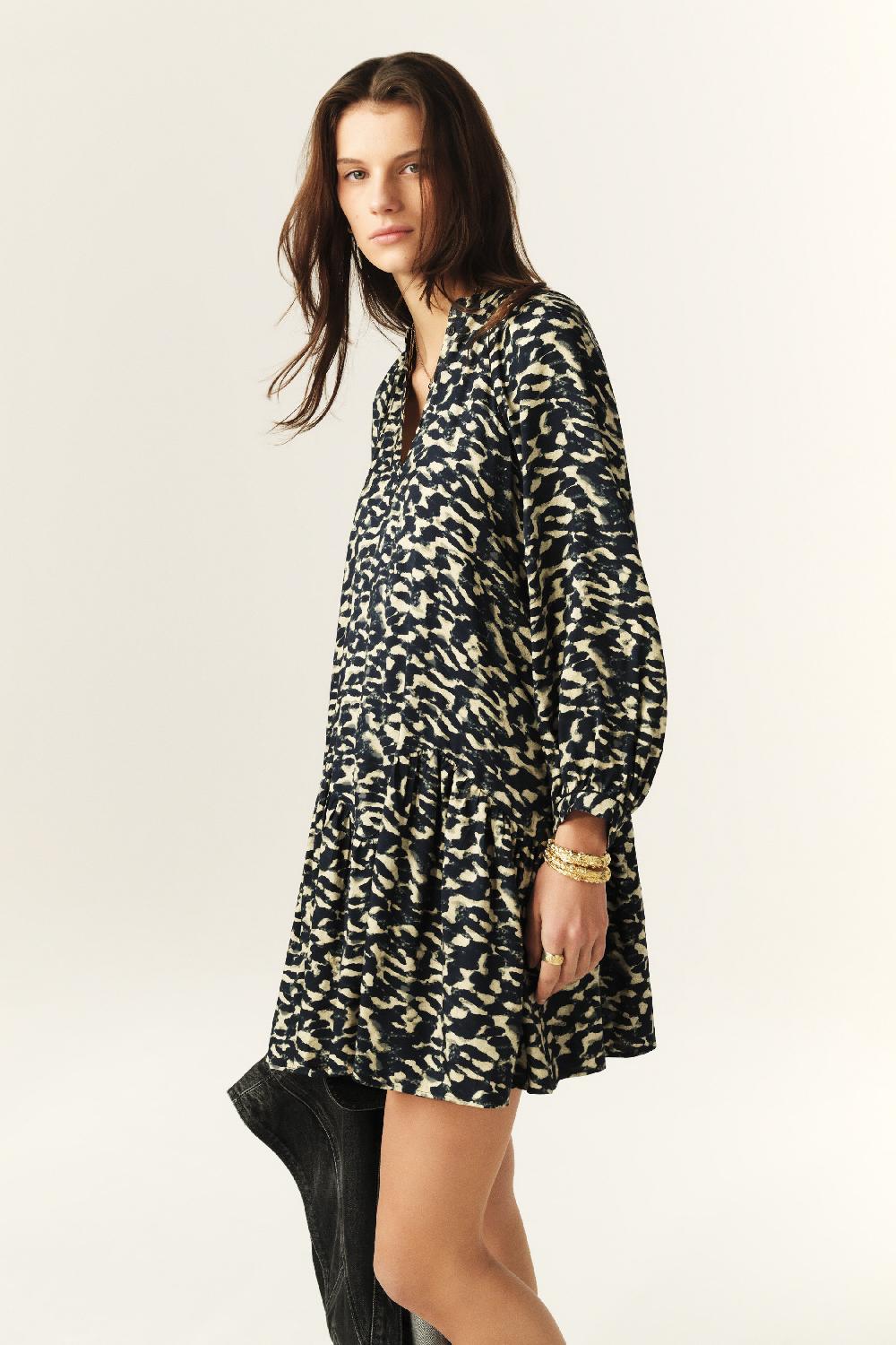 Ba&sh Robe Mini Aisha Bleu Nuit