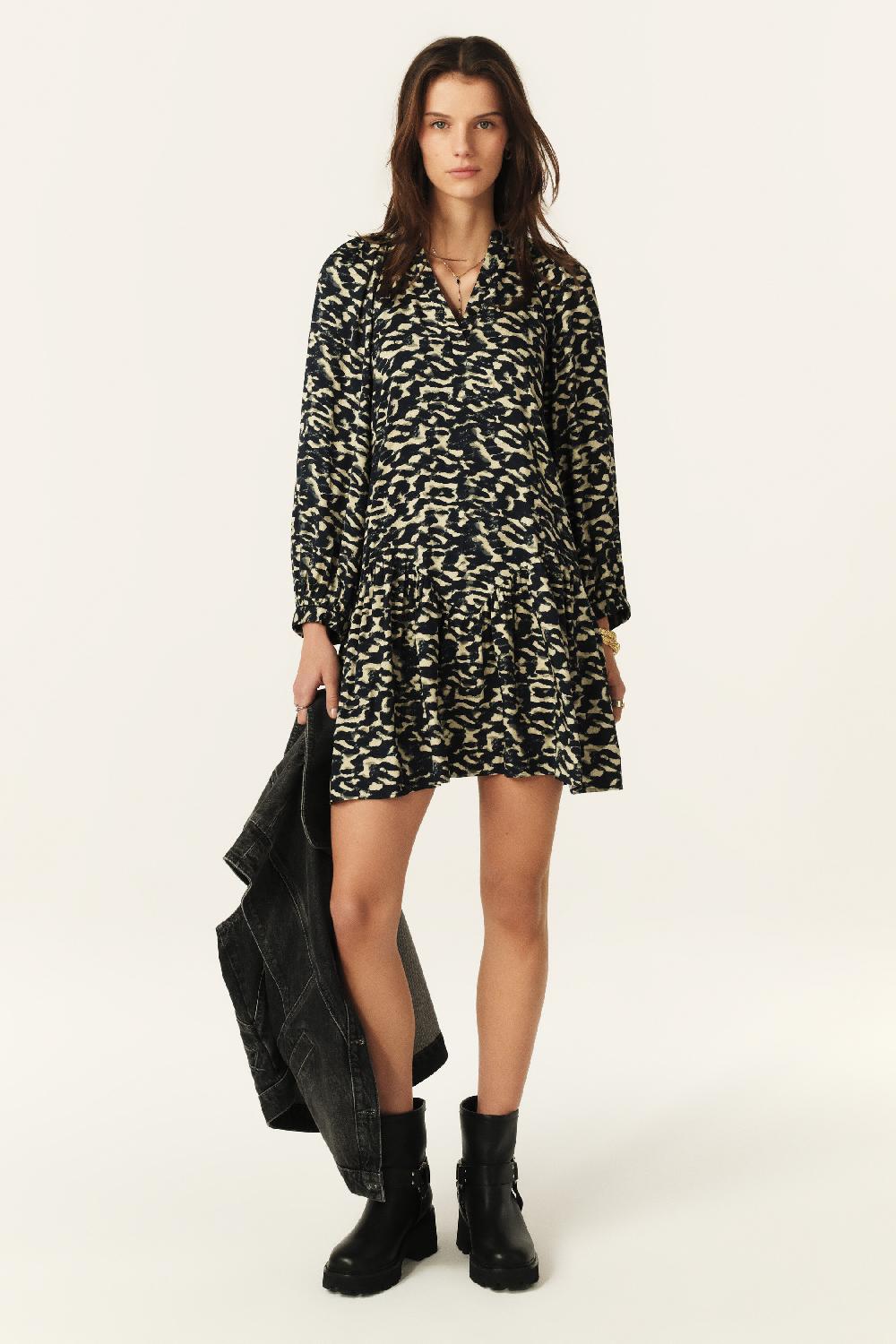 ba&sh Robe Mini Aisha Bleu Nuit