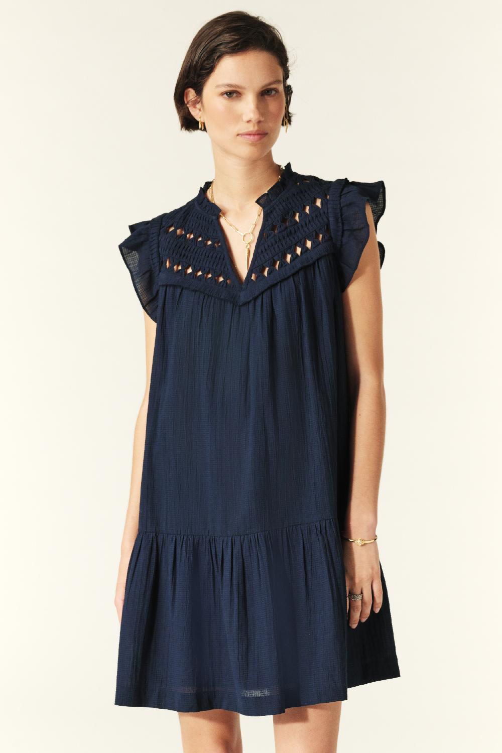 Ba&sh Robe Mini Bluma Marine