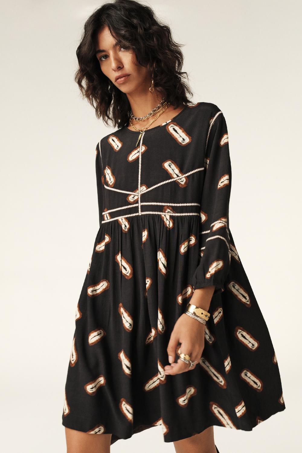 ba&sh Robe Mini BohèMe Crispy Noir