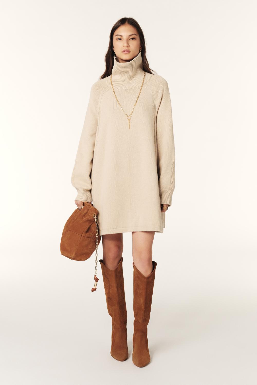 Ba&sh Robe Mini Jersey Medee Beige