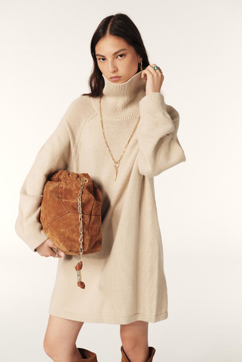 Ba&sh Robe Mini Jersey Medee Beige