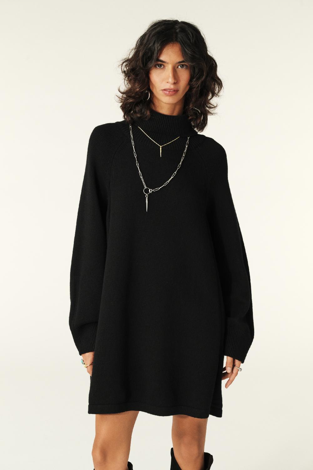 Ba&sh Robe Mini Jersey Medee Noir