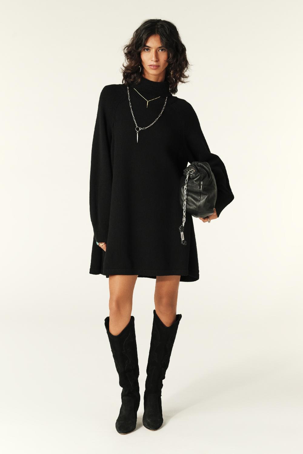 Ba&sh Robe Mini Jersey Medee Noir