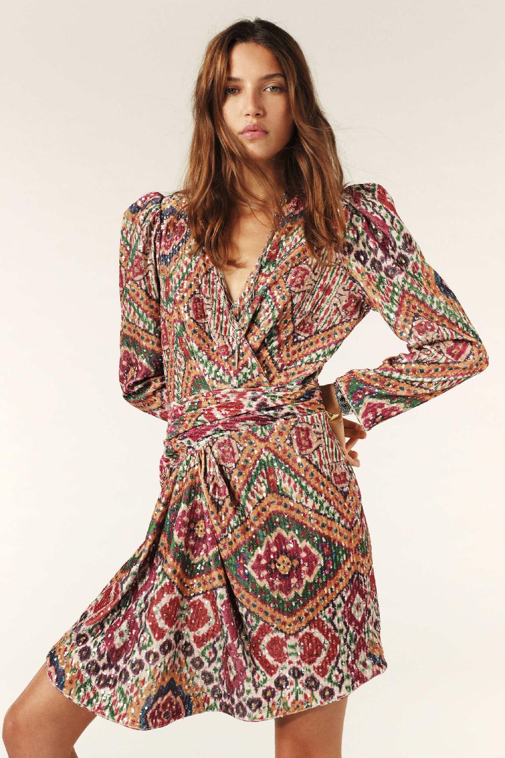 Ba&sh Robe Mini PailletéE Tola Ocre