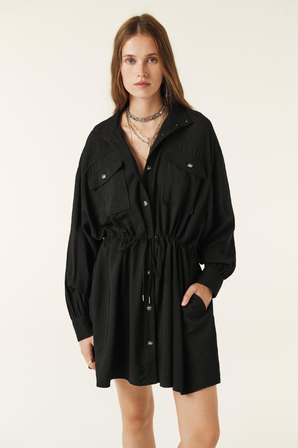 Ba&sh Robe Oversize Bowo Noir