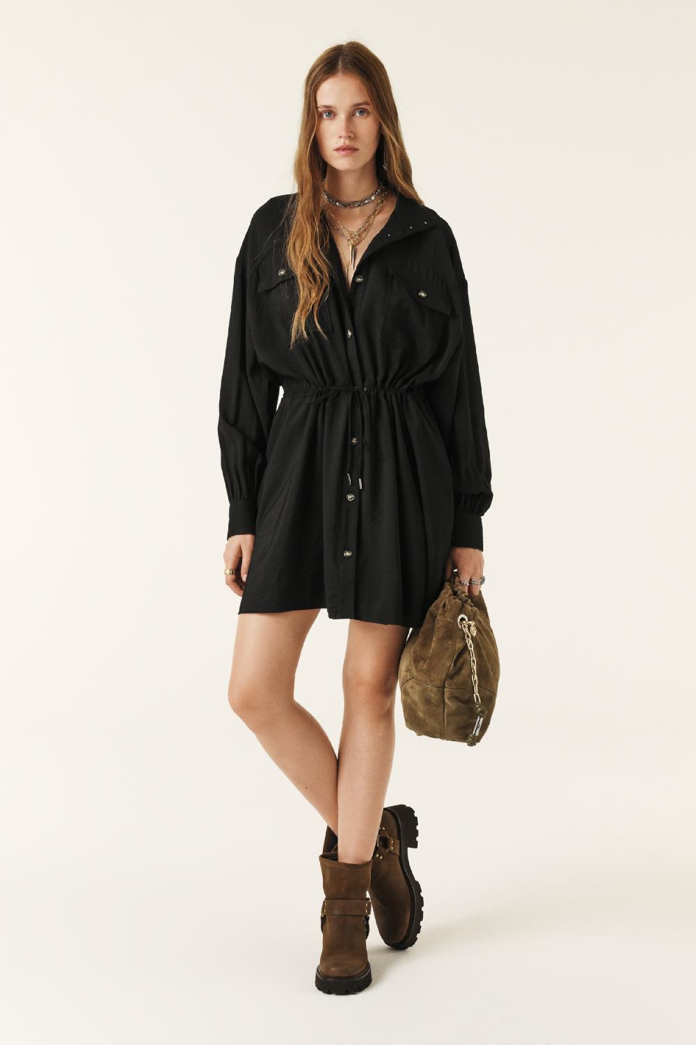 ba&sh Robe Oversize Bowo Noir