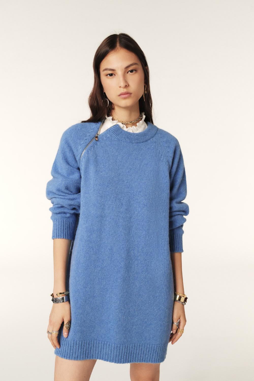 Ba&sh Robe Oversize Dalede Bleu