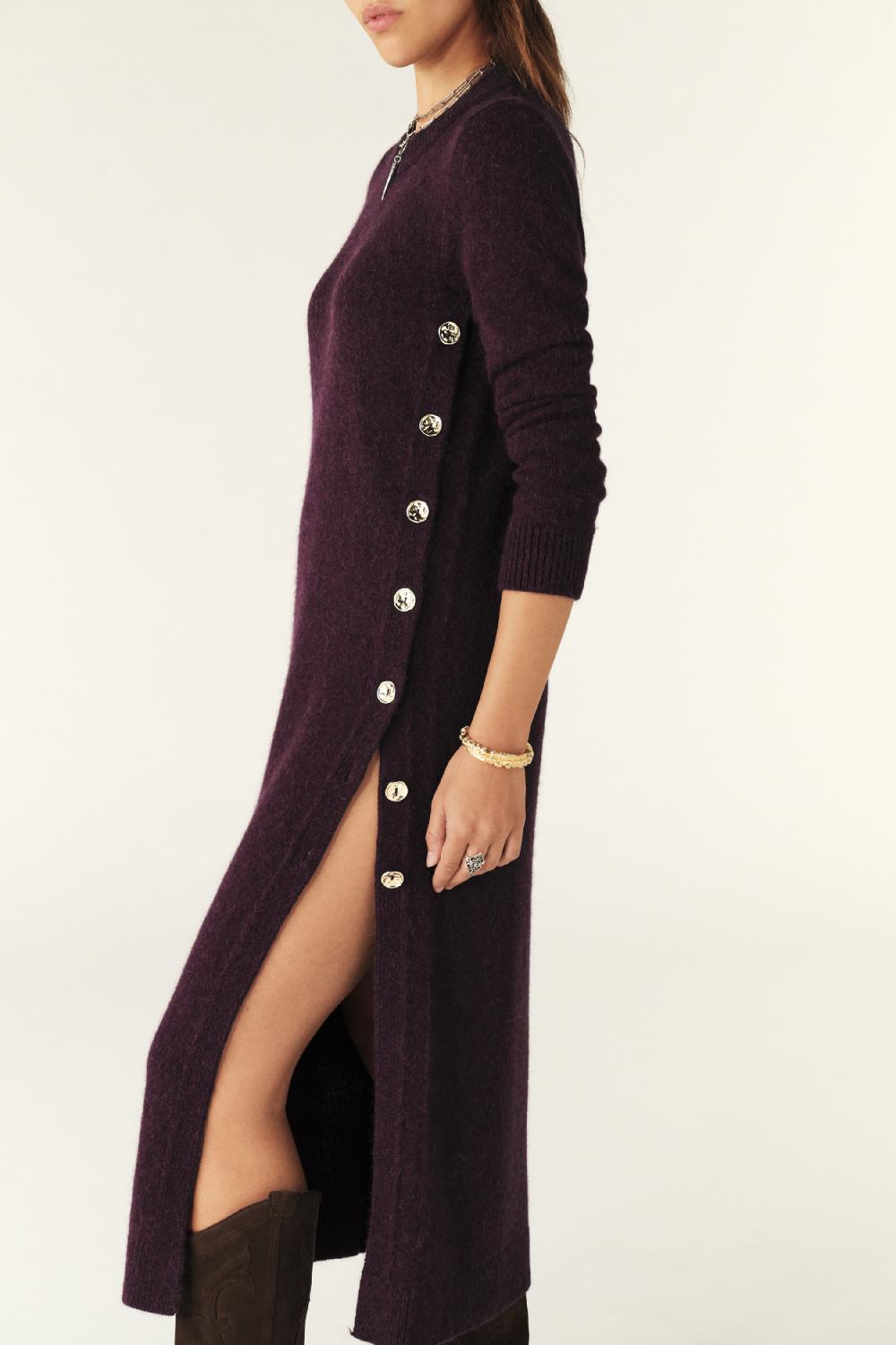 Ba&sh Robe Pull Doree Violet