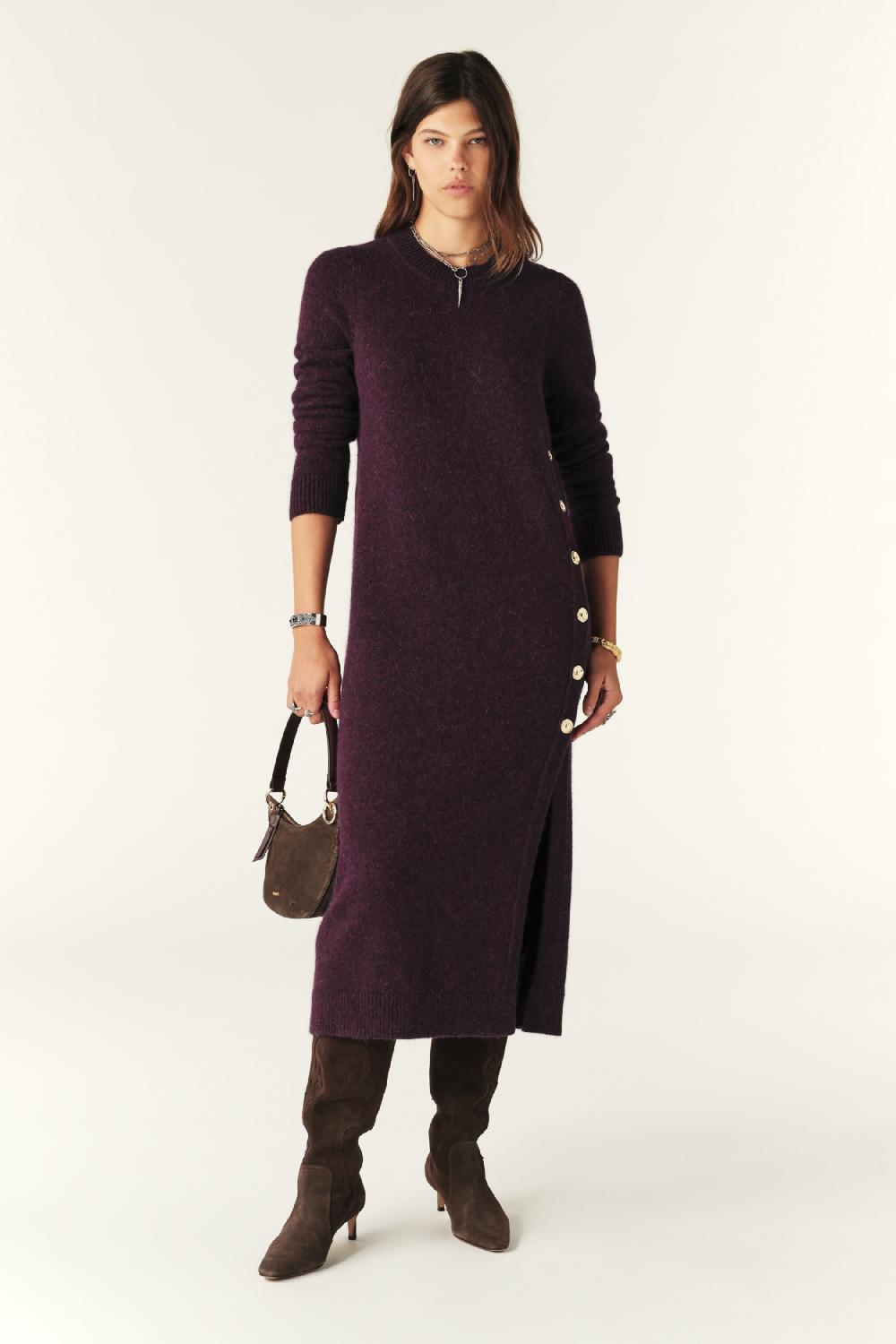 ba&sh Robe Pull Doree Violet