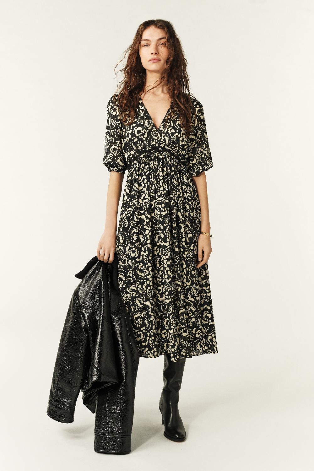 Ba&sh Robe Taille Empire Erry Noir