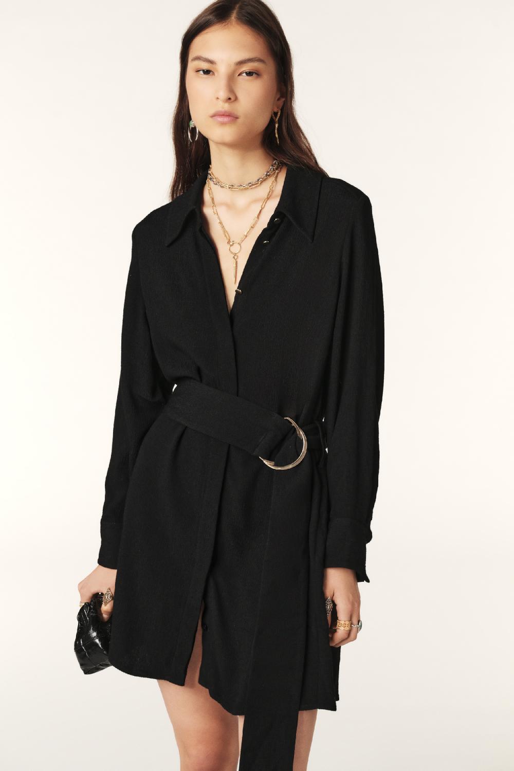 Ba&sh Robe Tunique CeinturéE Ulae Noir