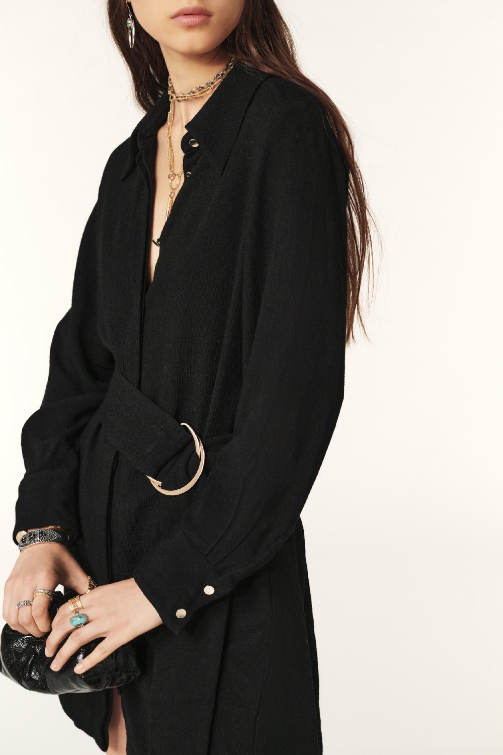 Ba&sh Robe Tunique CeinturéE Ulae Noir