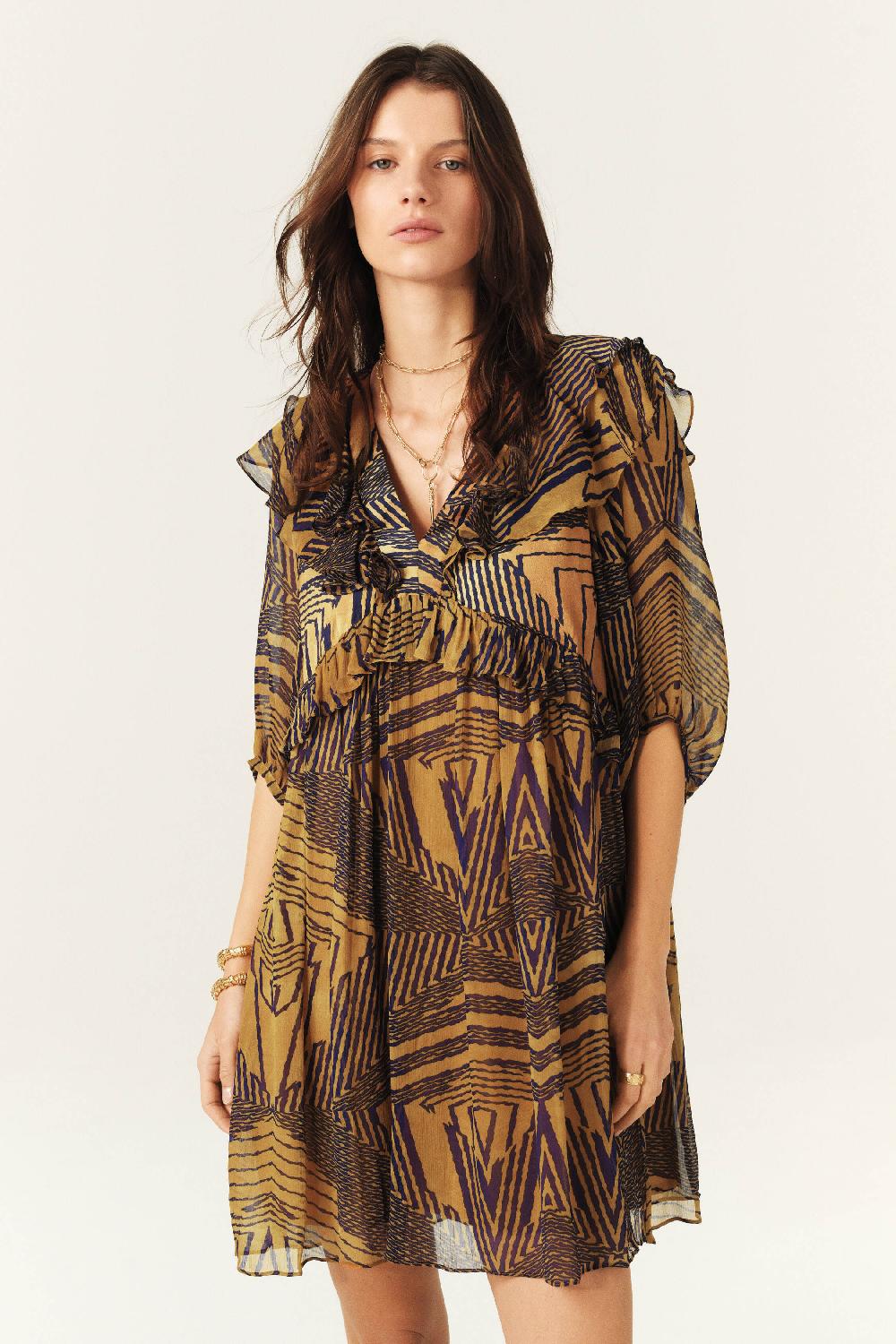 Ba&sh Robe Volante Acacia Ocre