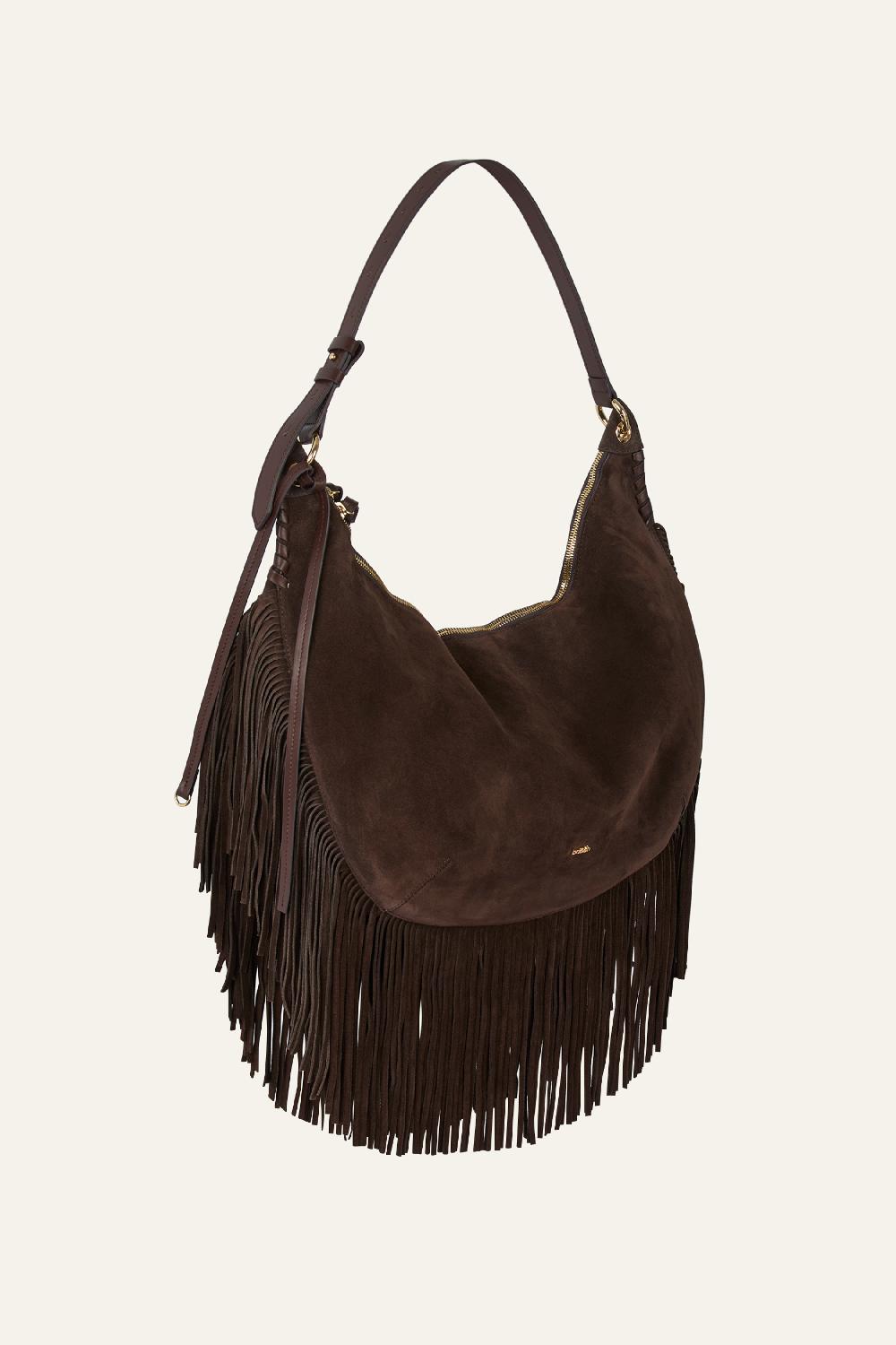 Ba&sh Sac à Franges Swing Chocolat