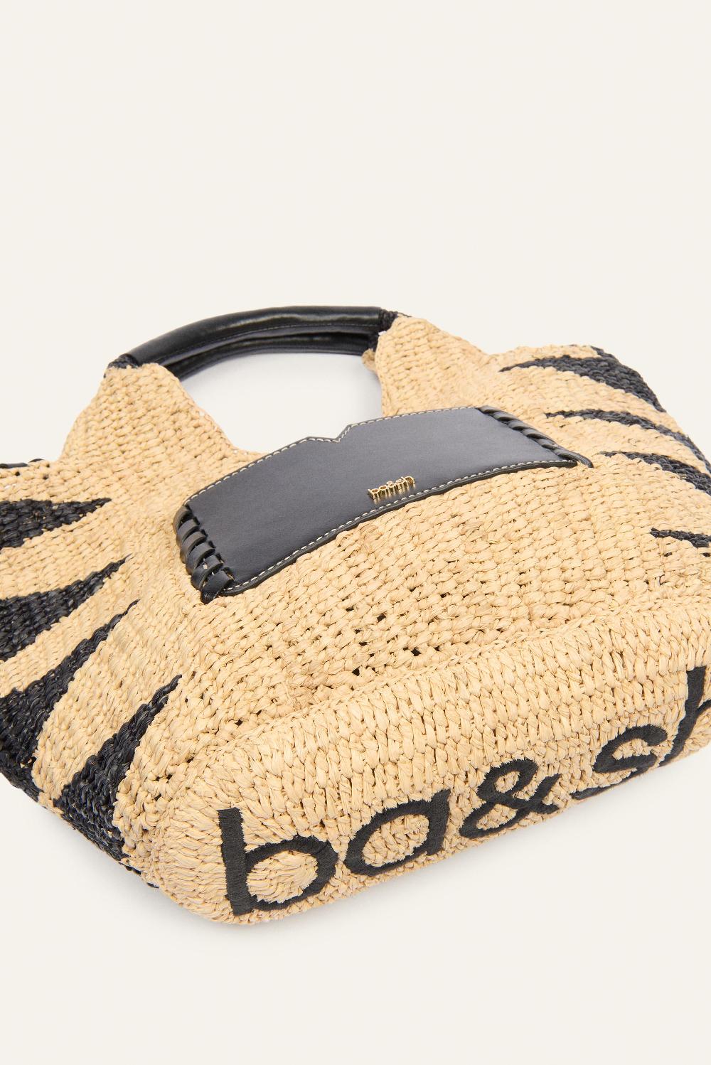 Ba&sh Sac En Raphia Ara Noir