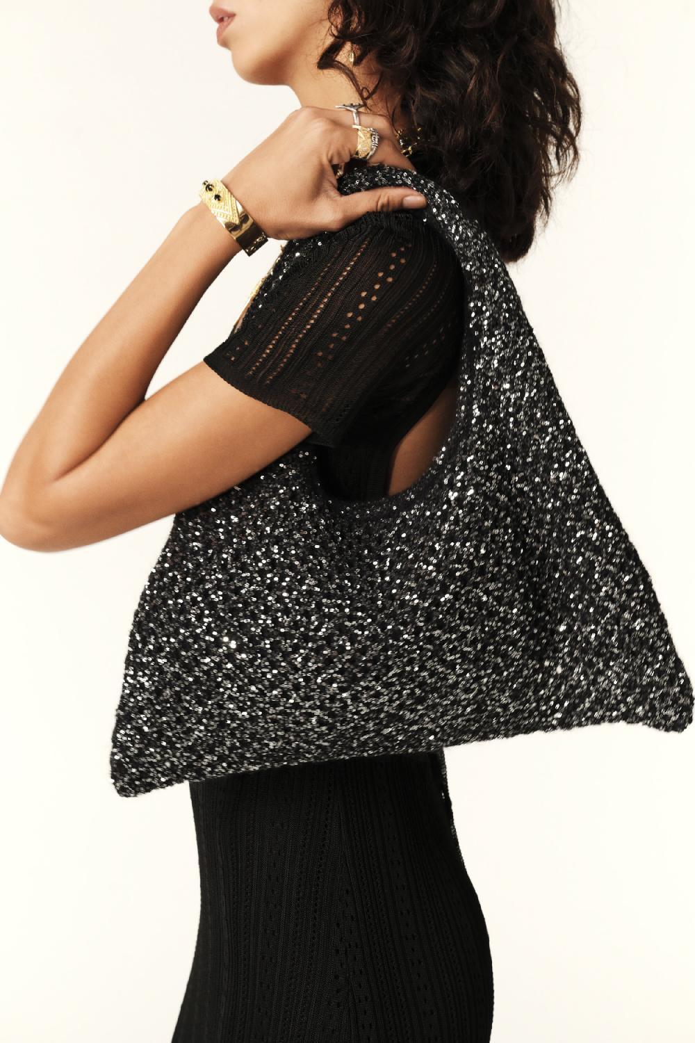 Ba&sh Sac En Sequins Ninna Noir