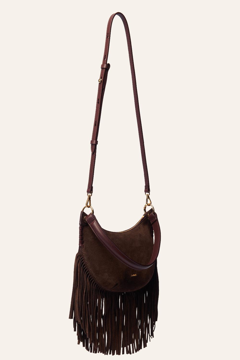 Ba&sh Sac Franges Swing Chocolat