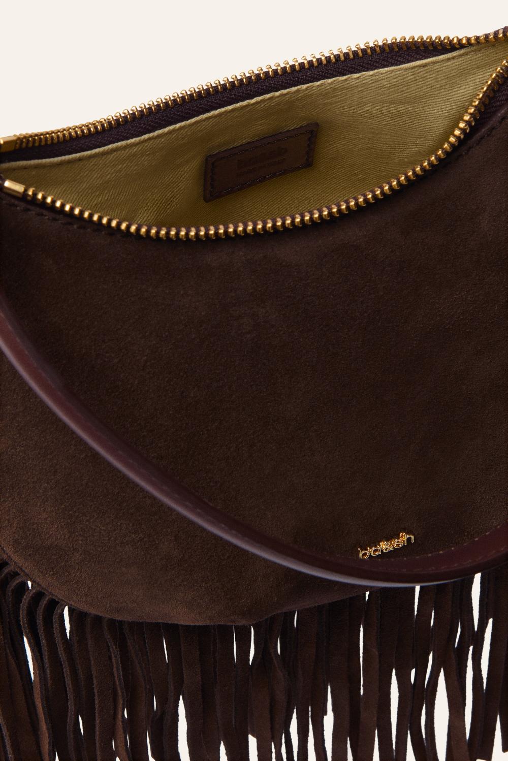 Ba&sh Sac Franges Swing Chocolat