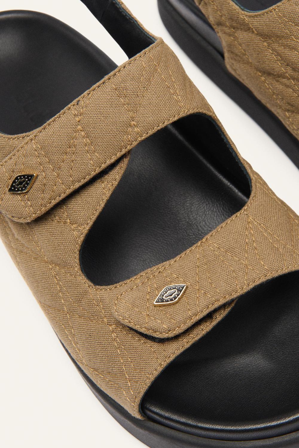 Ba&sh Sandales Ouvertes Scratch Cratch Kaki