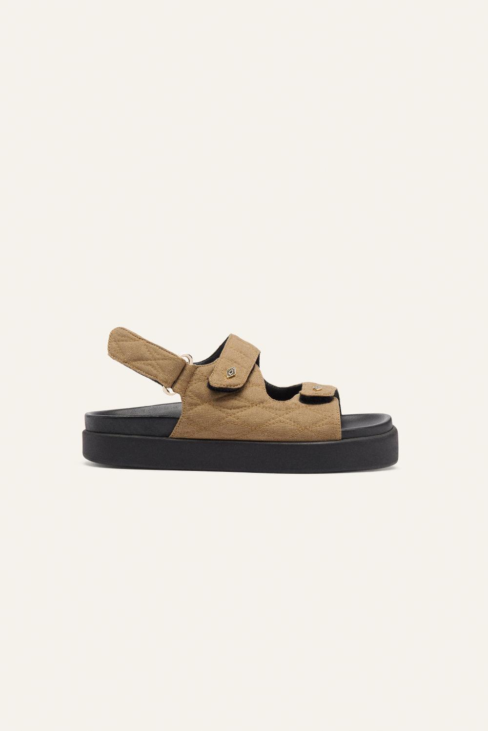 ba&sh Sandales Ouvertes Scratch Cratch Kaki